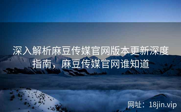 深入解析麻豆传媒官网版本更新深度指南，麻豆传媒官网谁知道